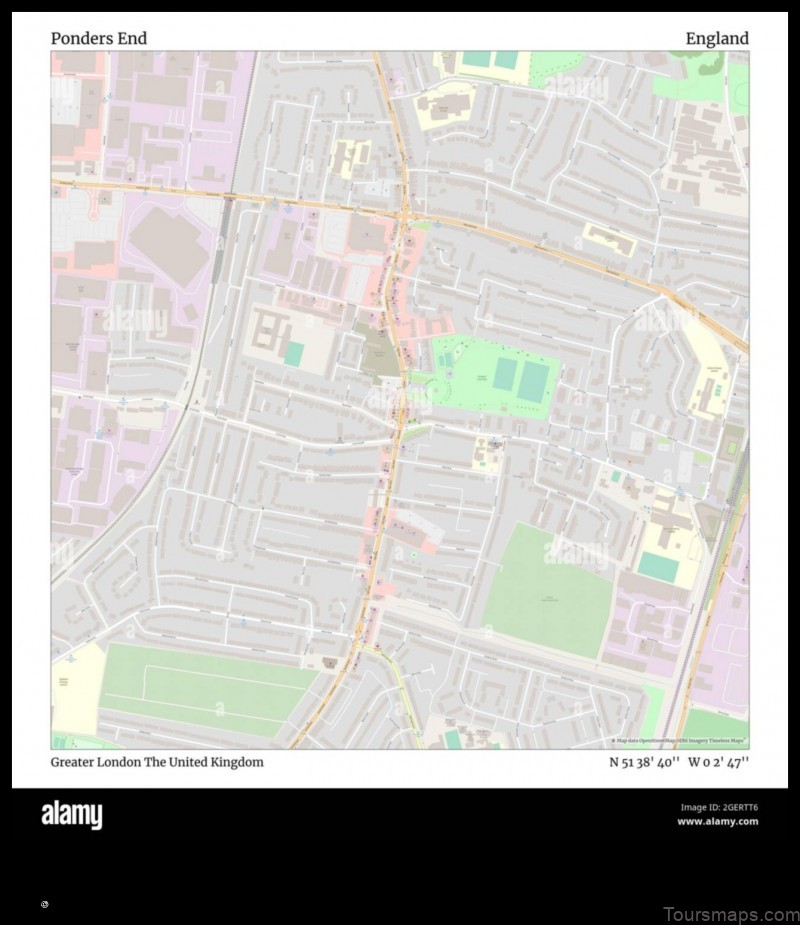 Map of Ponders End United Kingdom