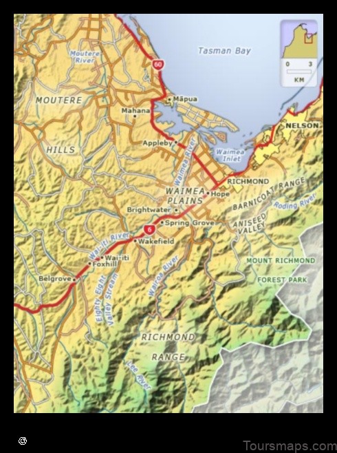 Map of Richmond New Zealand