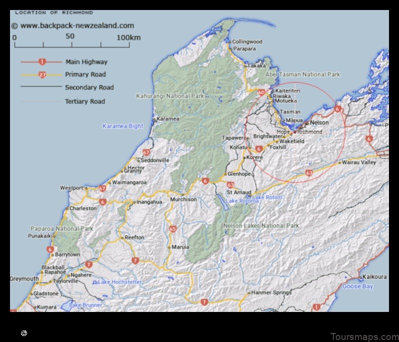 Map of Richmond New Zealand