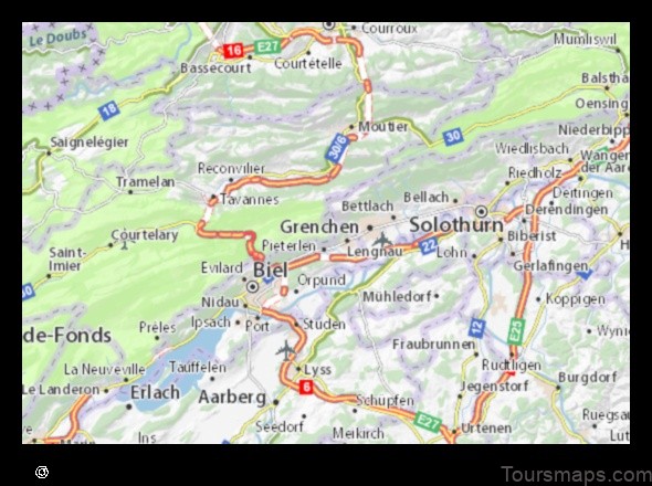 Map of Romont Switzerland