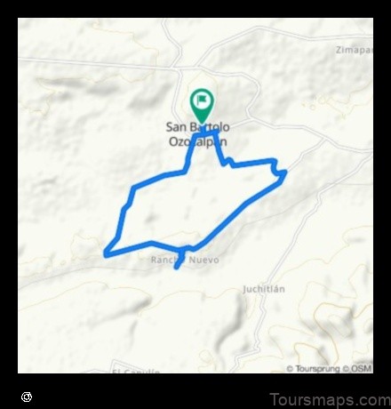 Map of San Bartolo Ozocalpan Mexico