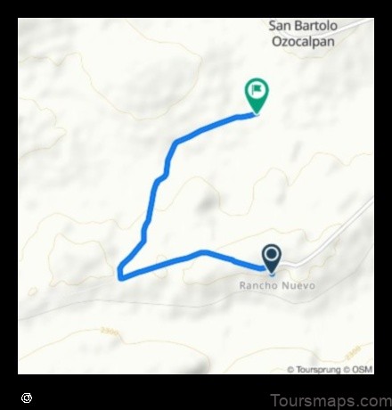 Map of San Bartolo Ozocalpan Mexico