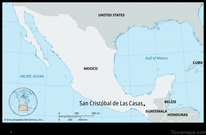 Map of San Cristóbal Chacón Mexico