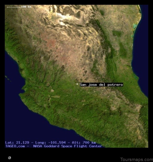 Map of San José del Potrero Mexico