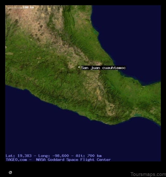 Map of San Juan Cuauhtémoc Mexico