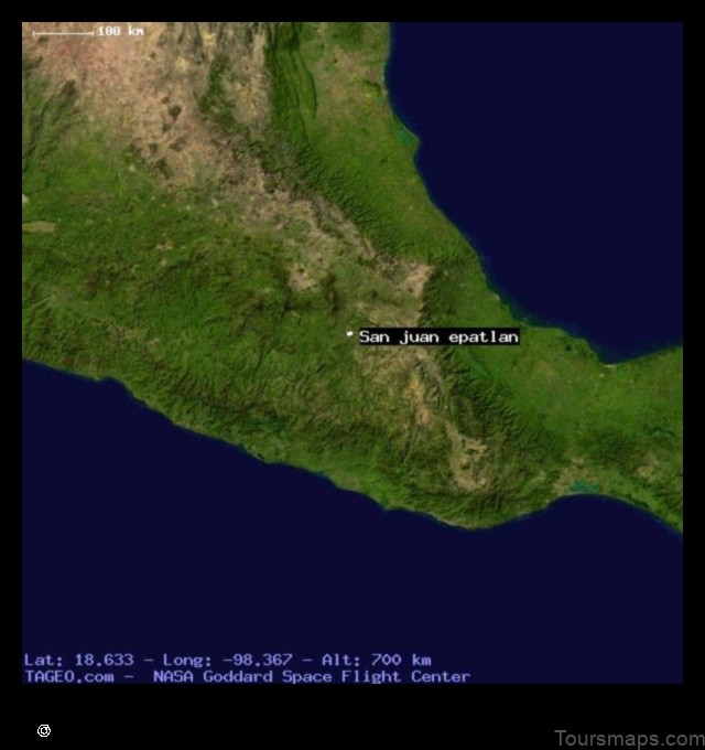 Map of San Juan Epatlán Mexico