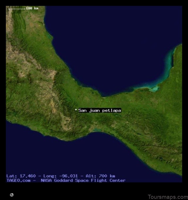 Map of San Juan Petlapa Mexico