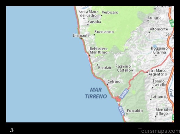 Map of Sangineto Italy