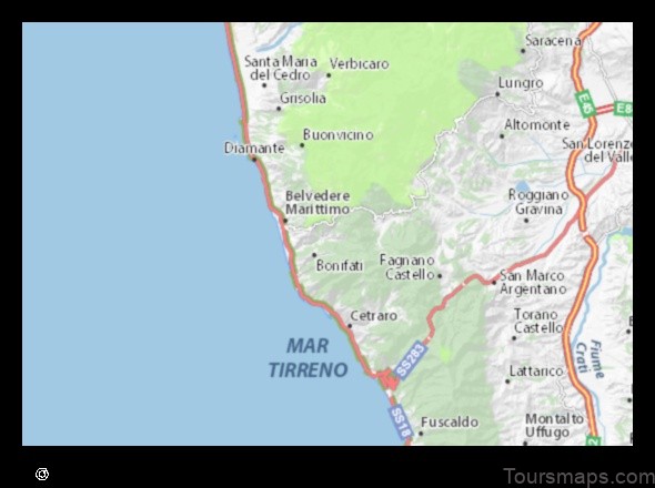 Map of Sangineto Italy