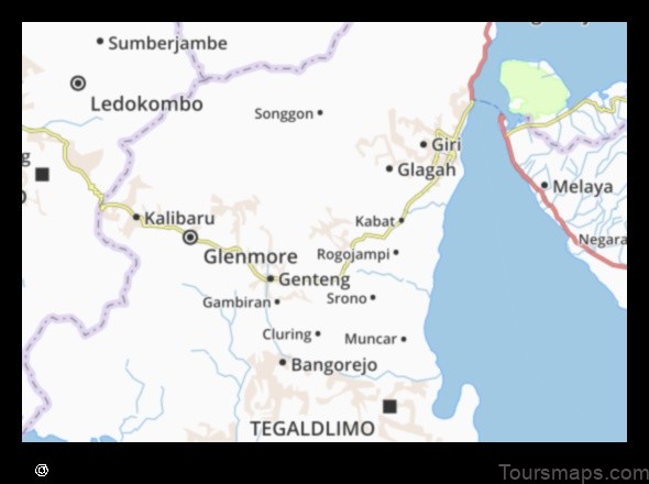 Map of Singojuruh Indonesia