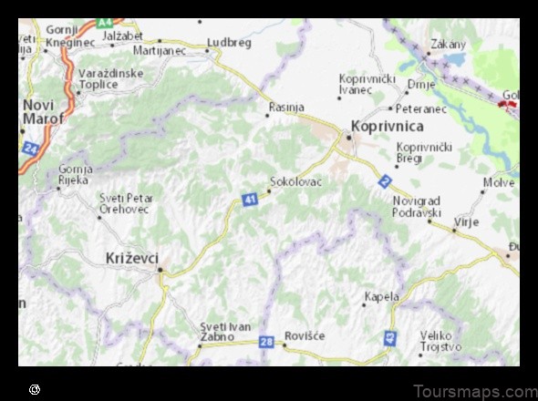 Map of Sokolovac Croatia