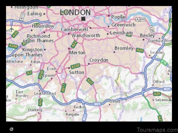 Map of South Croydon United Kingdom