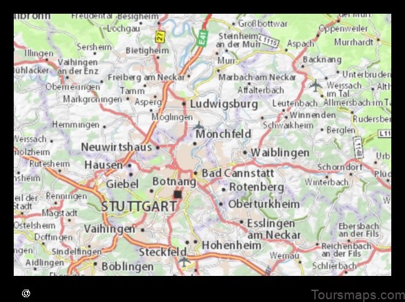 Map of Stuttgart Mühlhausen Germany