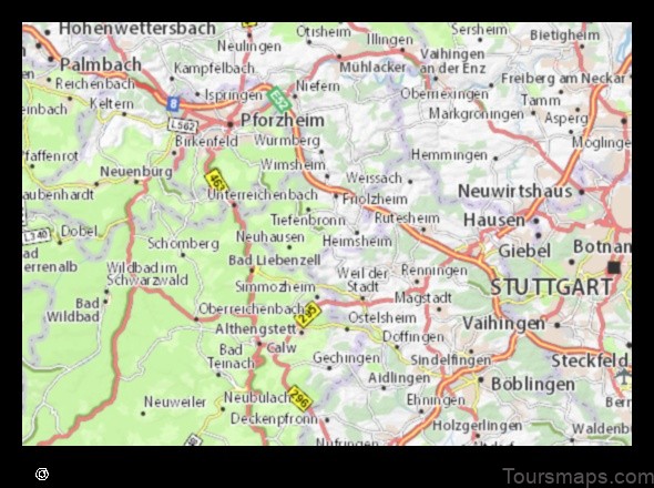 Map of Stuttgart Mühlhausen Germany