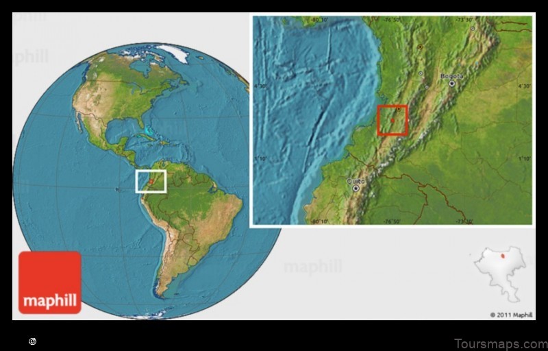 Map of Suárez Colombia