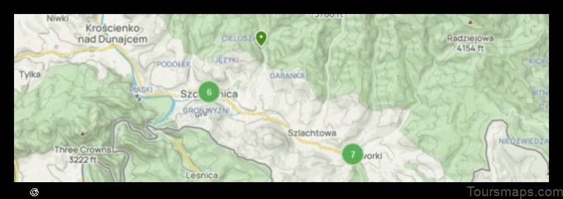 Map of Szczawnica Poland