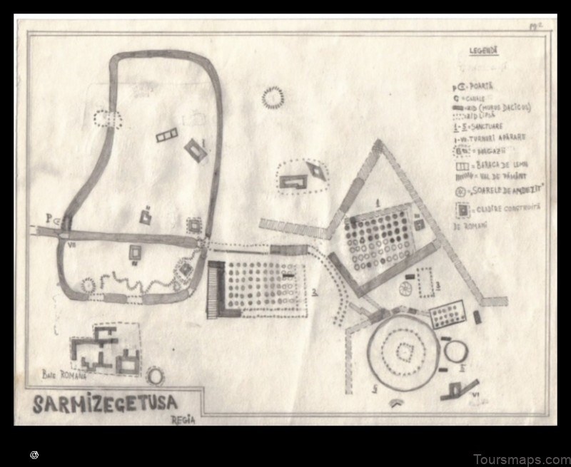 Map of Sarmizegetusa Romania
