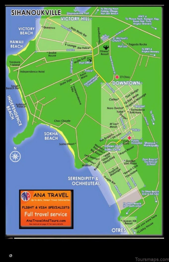 explore the beautiful beaches of sihanoukville with our map