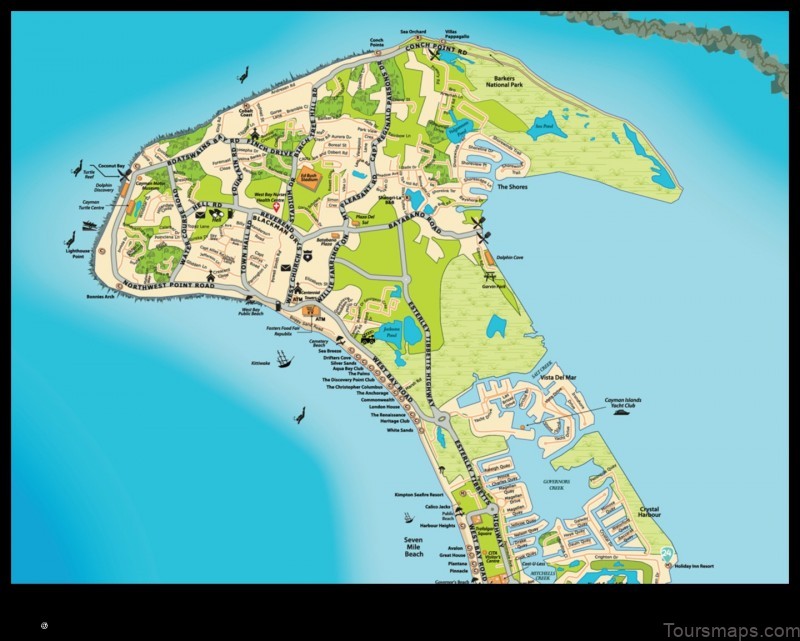 Map of West Bay Cayman Islands