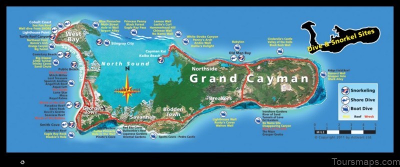 Map of West Bay Cayman Islands