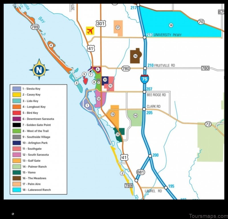 Map of South Sarasota United States