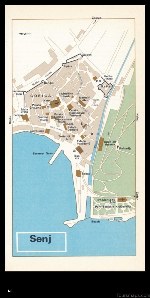 Map of Senj Croatia