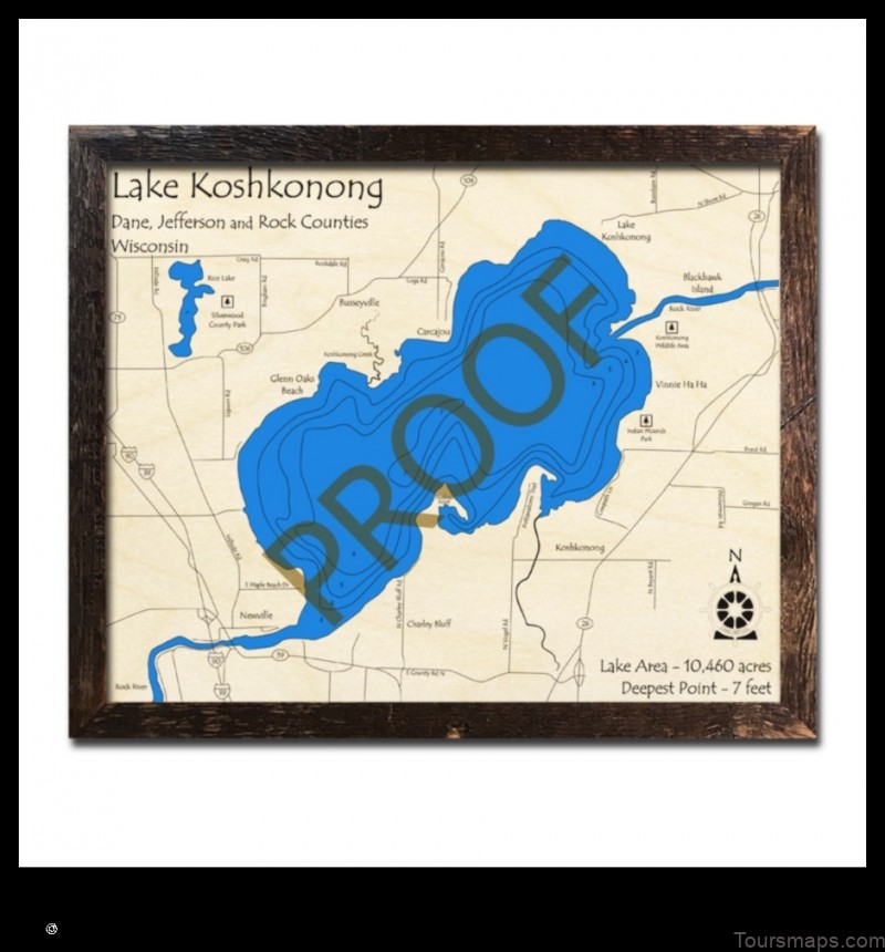 Map of Lake Koshkonong United States