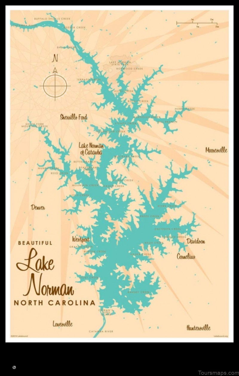 Map of Lake Norman of Catawba United States