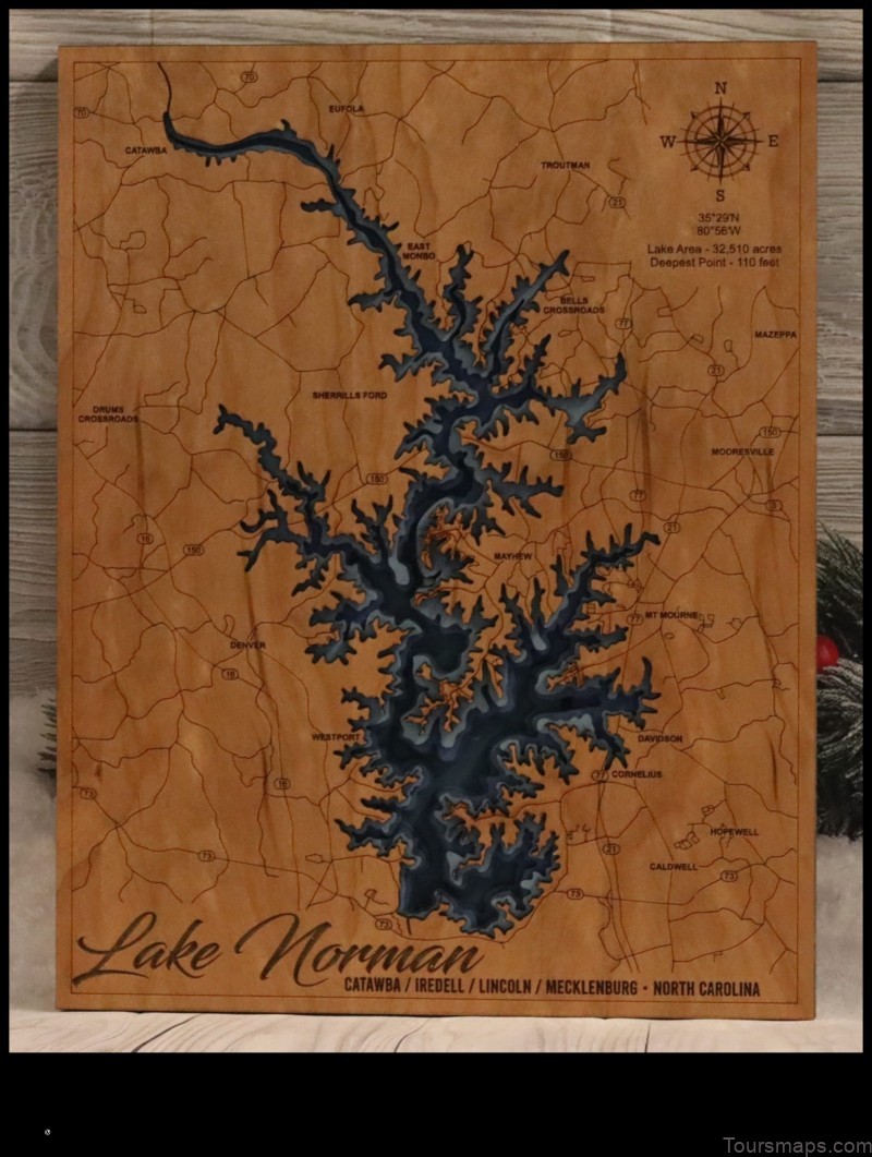 Map of Lake Norman of Catawba United States