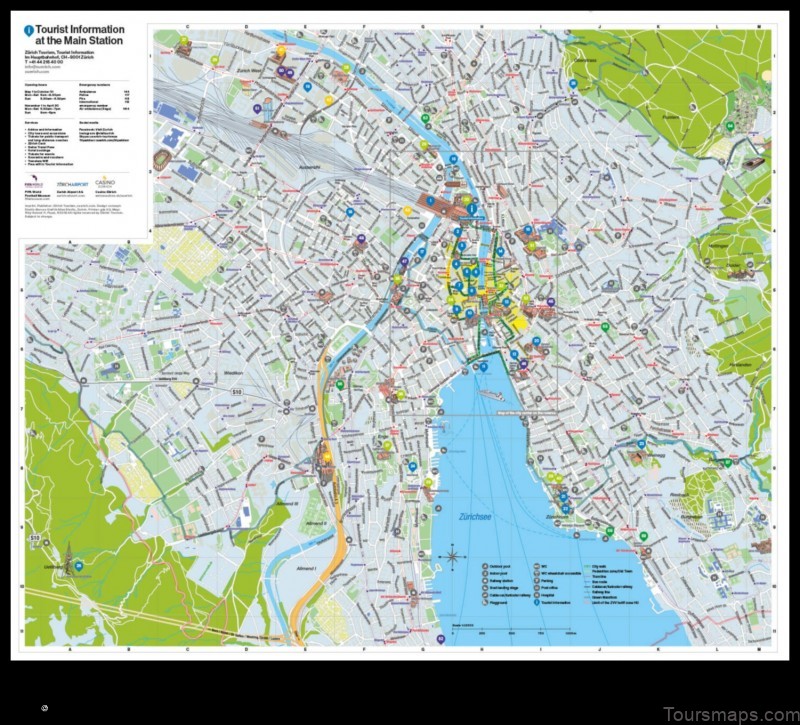 Map of Zürich (Kreis 2) / Enge Switzerland