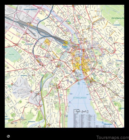 Map of Zürich (Kreis 2) / Enge Switzerland