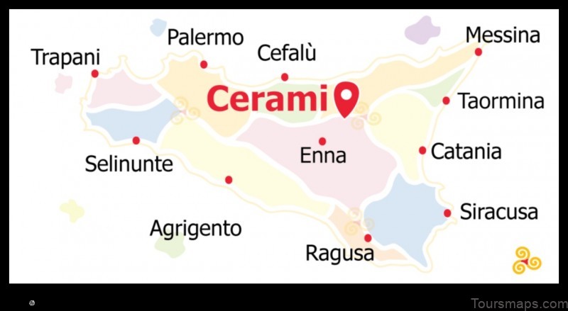 Map of Cerami Italy