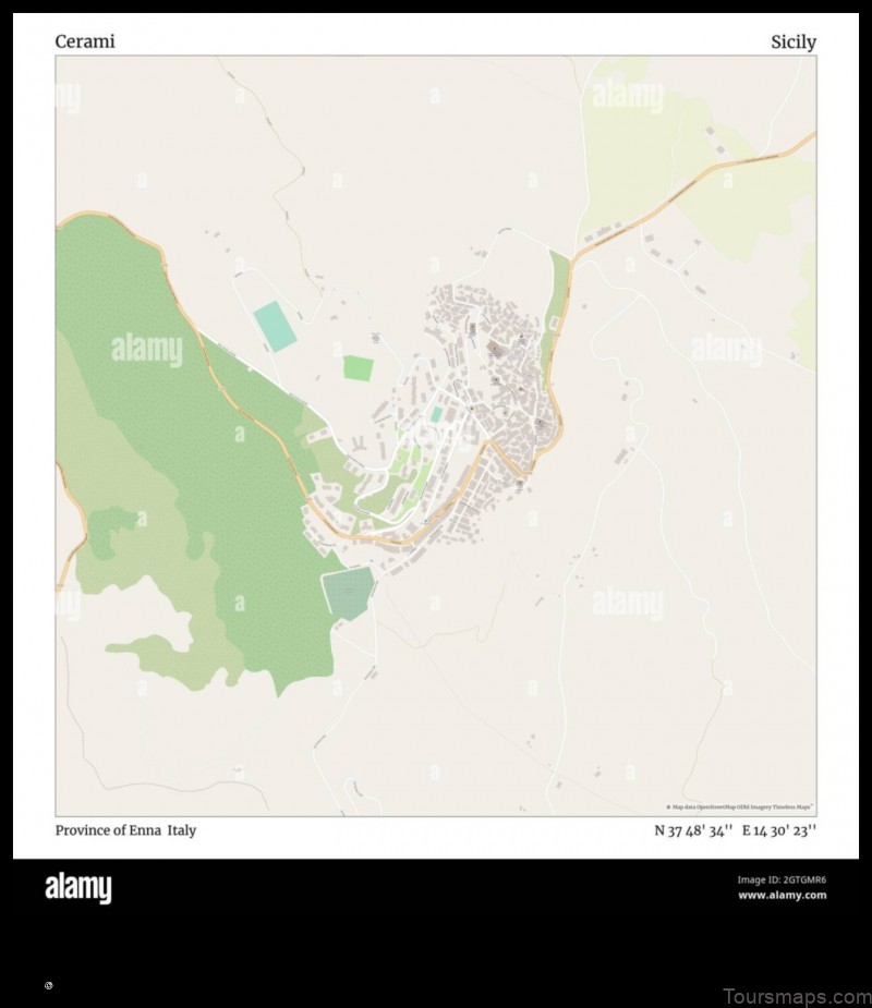 Map of Cerami Italy